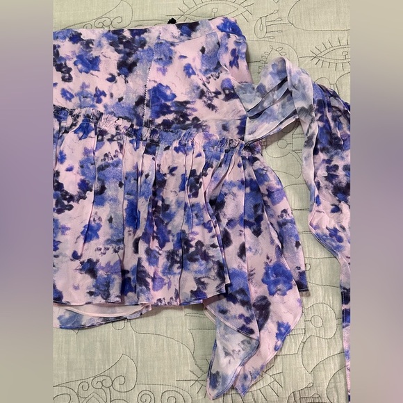 NEW ISABEL MARANT Filao Bow-Detailed Silk Crepe De Chine Mini Skirt Sz 36 Floral - Picture 8 of 11